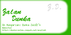 zalan dunka business card